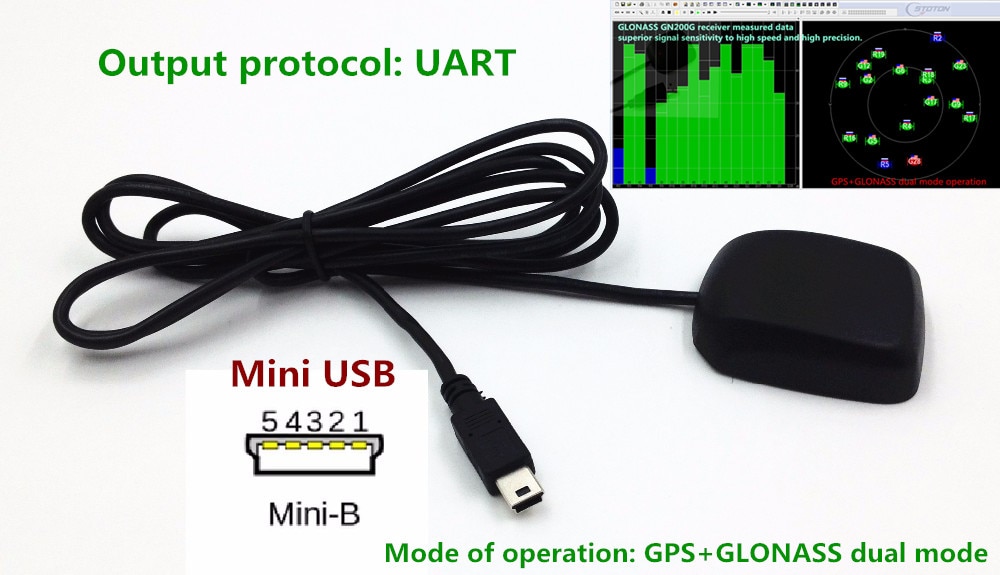 STOTON GNSS serie ondersteunt GPS GLONASS dual mode werking Mini USB GNSS ontvanger module