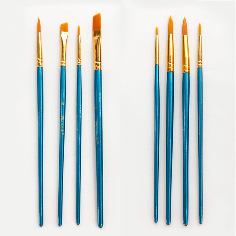 4 pçs desenho arte pincéis de pintura a óleo supplie punho de madeira portátil tubo de alumínio náilon cabelo artista pintura pincel desenho caneta