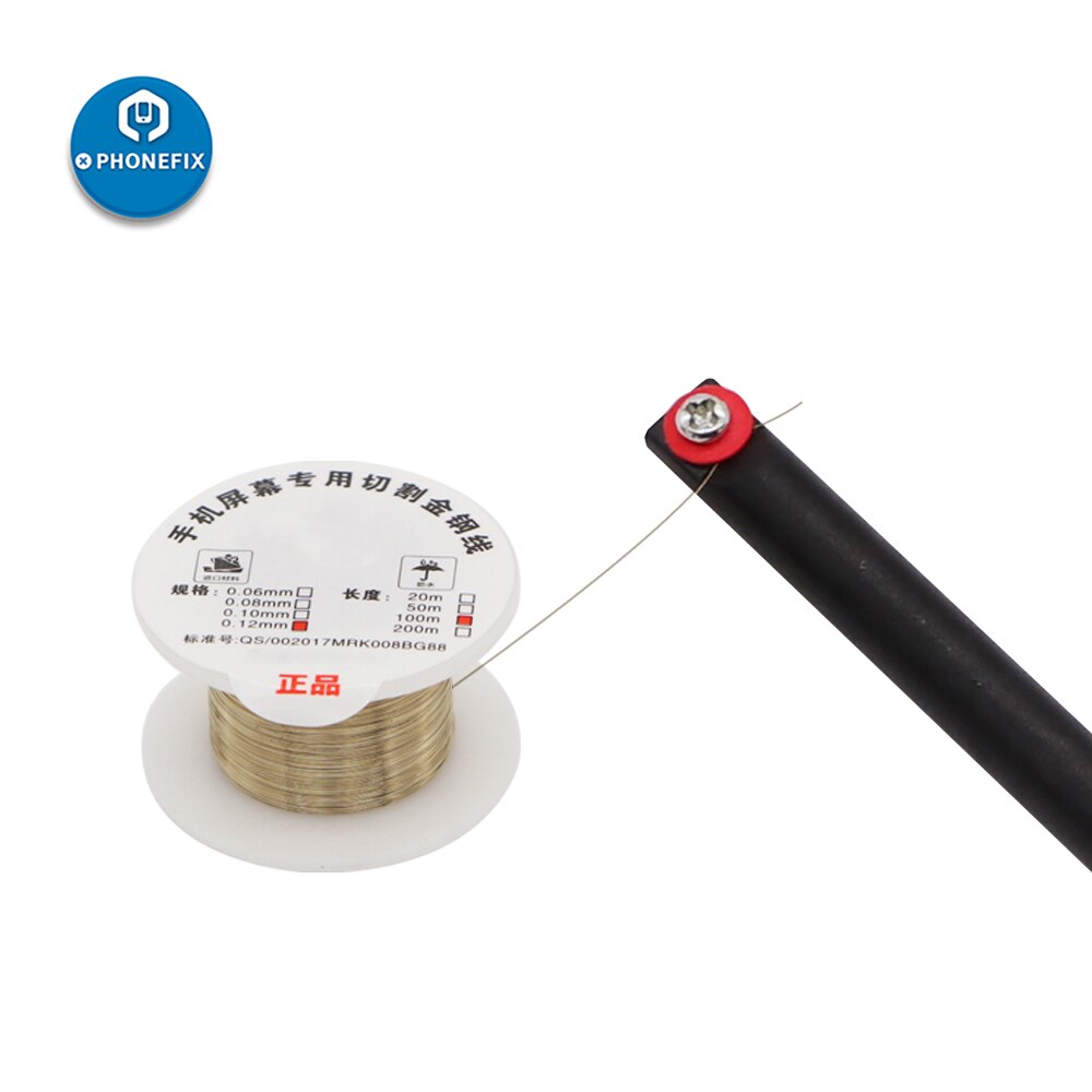 Ligne de séparateur de coupe d'écran de téléphone de coupe de fil d'acier de 0.08m 0.1mm avec la poignée pour le Kit de remplacement d'écran d'affichage à cristaux liquides d'iphone et d'ipad