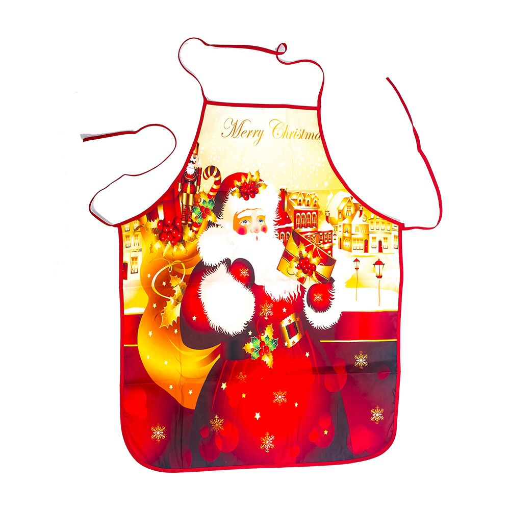 Christmas Aprons Adult Santa Claus Aprons Women and Men Dinner Party Decor Home Kitchen Cooking Baking Cleaning Apron: d