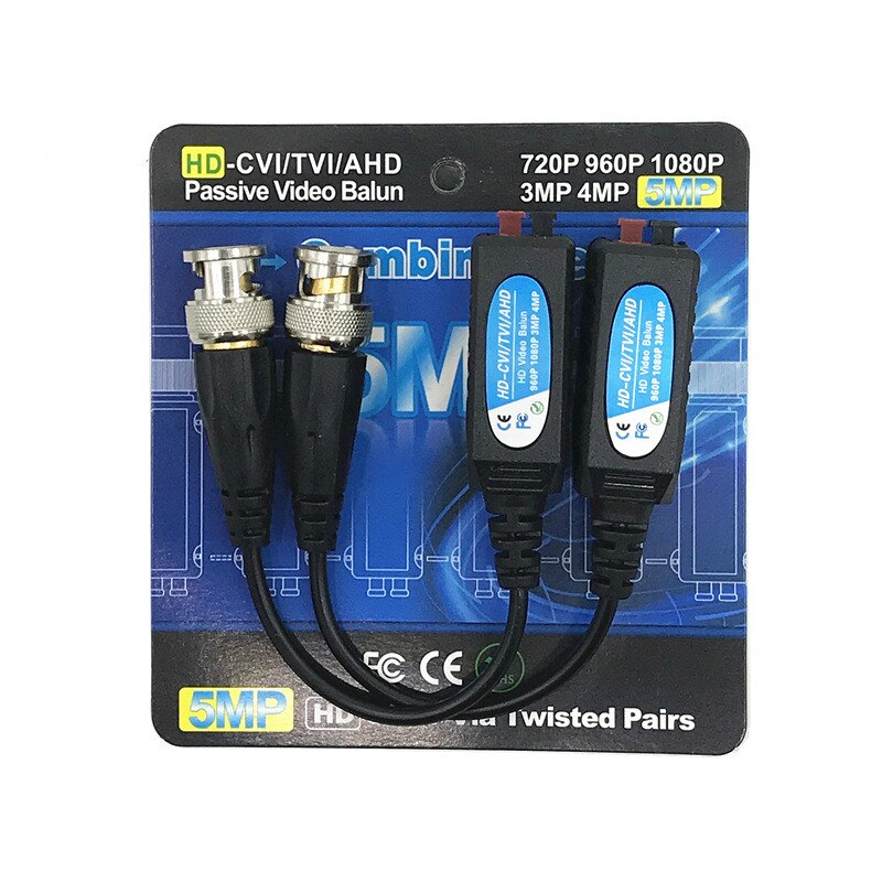 HD BNC Balun de vídeo 5MP 4MP 3MP 960H 1080P 720P retorcido y transceptores de fibra óptica UTP Cat5 HD CVI TVI AHD Cámara