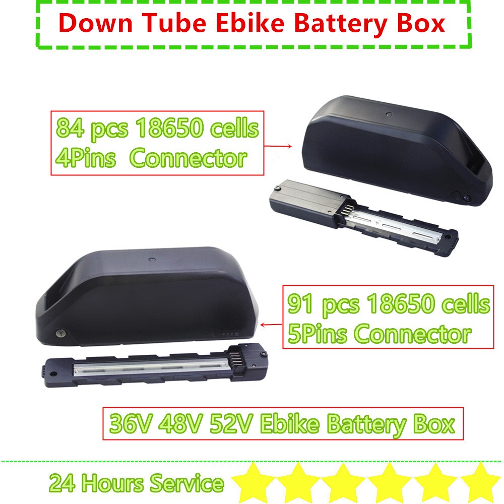 91 84 pcs 18650 Cells Big Ebike Battery Box Solutions 36v 48v 52v Polly Shark Down Tube Dolphin Battery Box 500w 750w 1000w