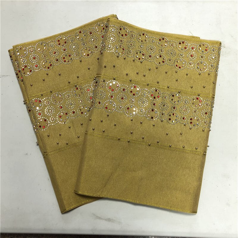 Couvre-gel africain Aso Oke, enveloppement de gelée avec perles et pierres, nigéria, cravate de tête pour fête AH30