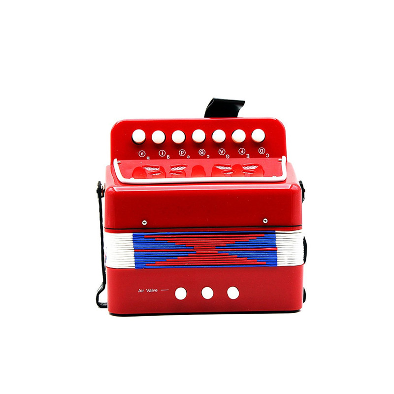 Acordeon addfoo mini små børn keyboard harmonika rytme pædagogisk band legetøj til børn musikinstrument keyboard 3 farver: Rød