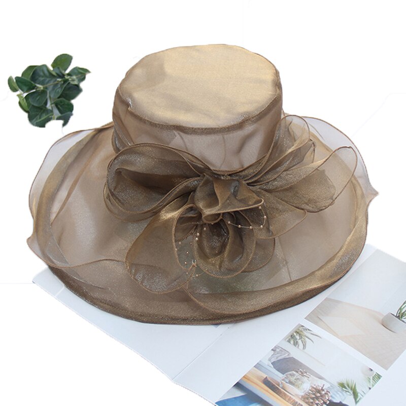 Sombrero plegable de malla con flores para mujer, sombrilla transpirable para viaje al aire libre, protector solar, sombrero de Sol de playa a la , primavera y verano