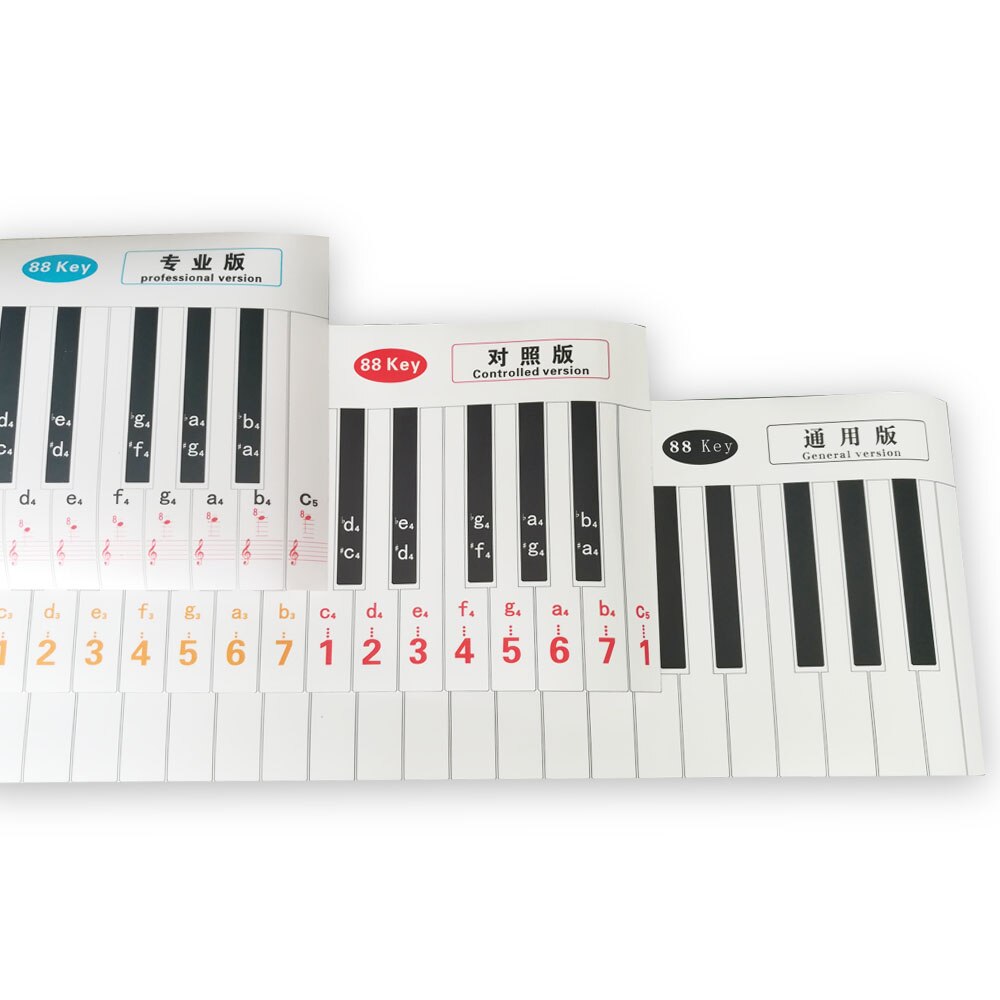 Version 88 Key Keyboard Piano Finger Simulation Practice Guide Teaching Aid Note Chart for Beginner Student