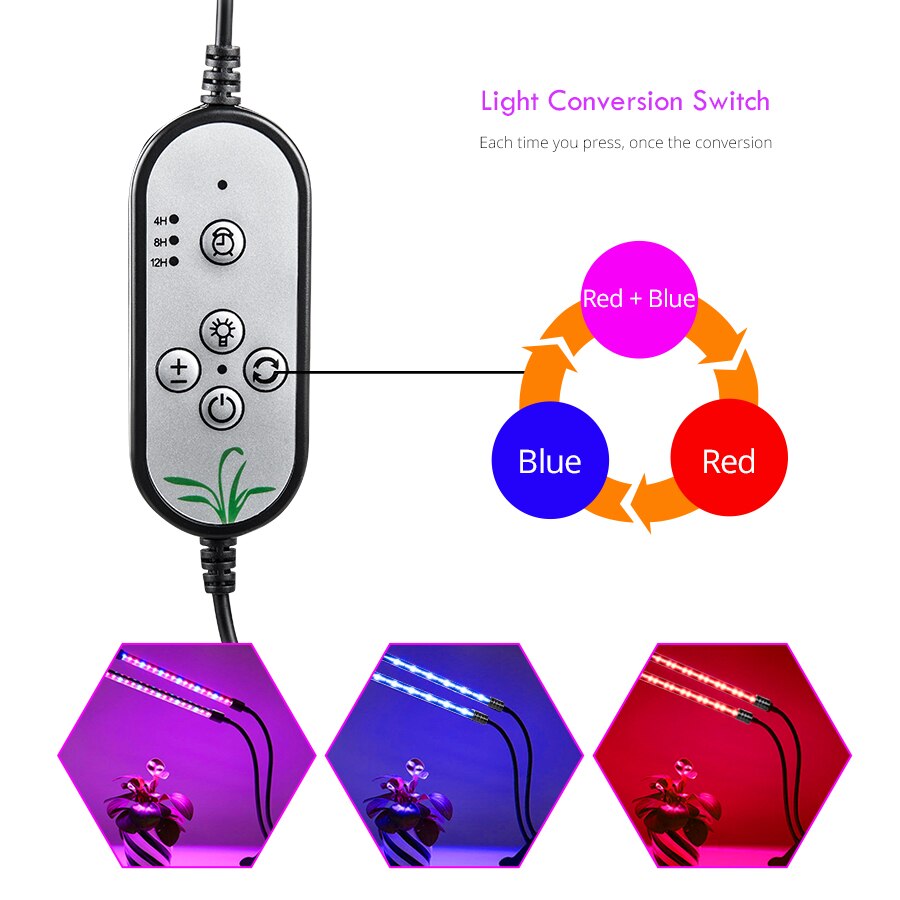 Ammtoo ledet vokse lys 5v usb ledet plantelamper fullspektrum phyto lampe til innendørs vegetabilsk blomst frøplante fitolampy