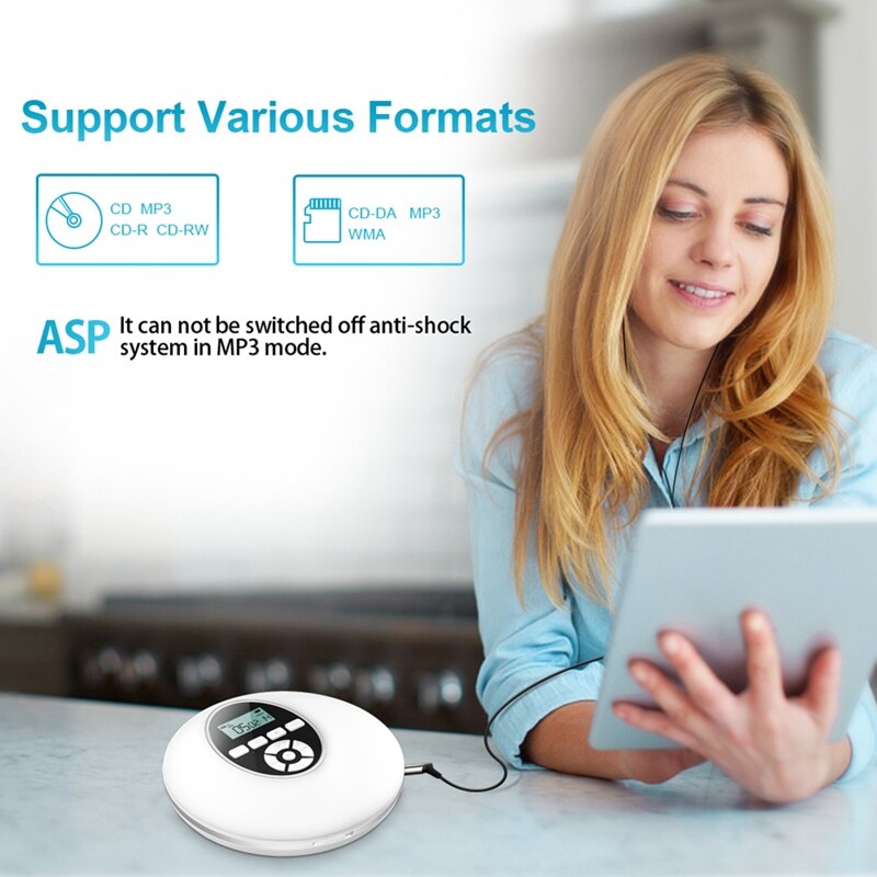 Portable CD Player Walkman CD Player For Car Hifi Music Player Reproductor CD Lecteur CD Music Discman