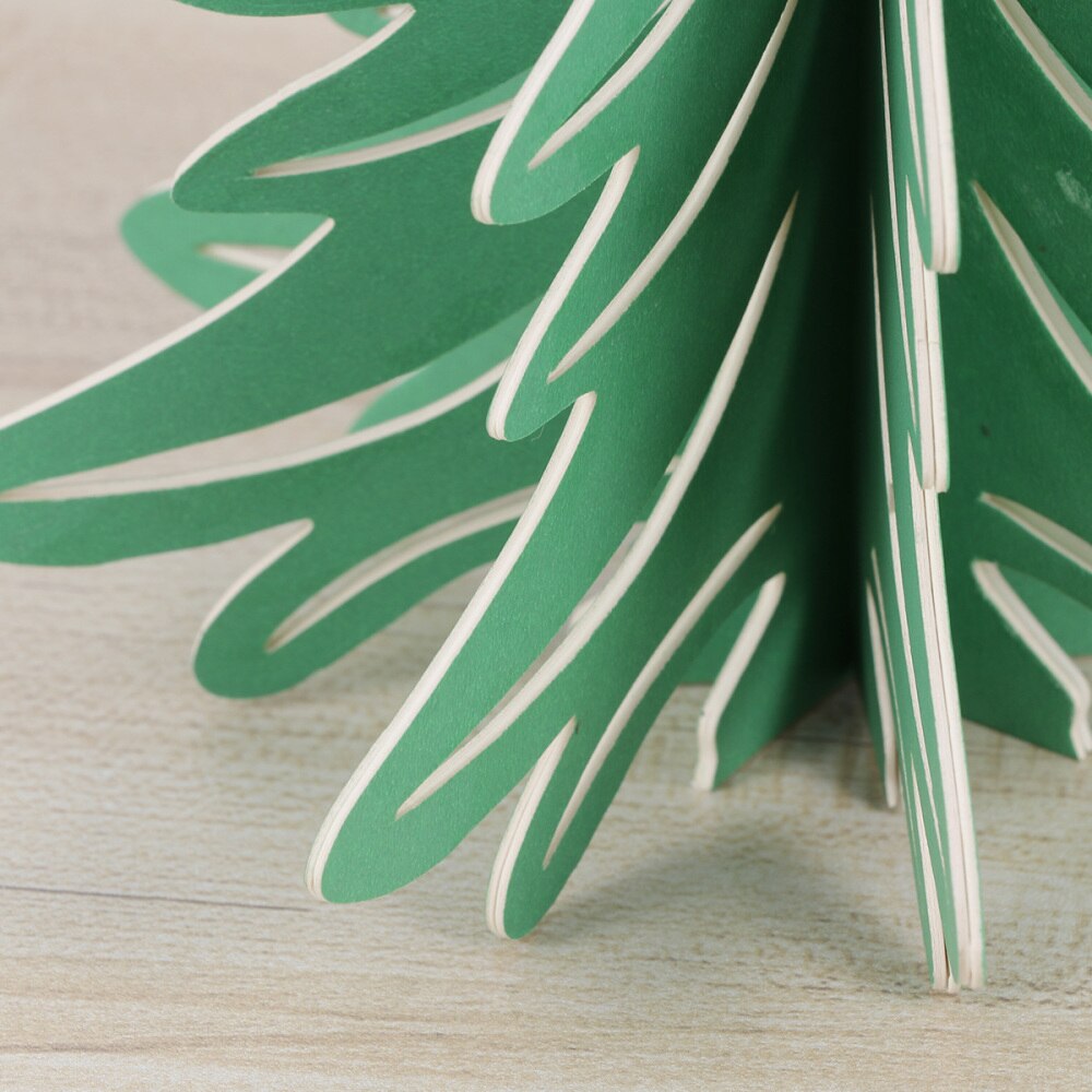 Paperboard 3D Christmas Tree Ornaments Party Table Craft Centerpiece for Decoration (Olive Green)