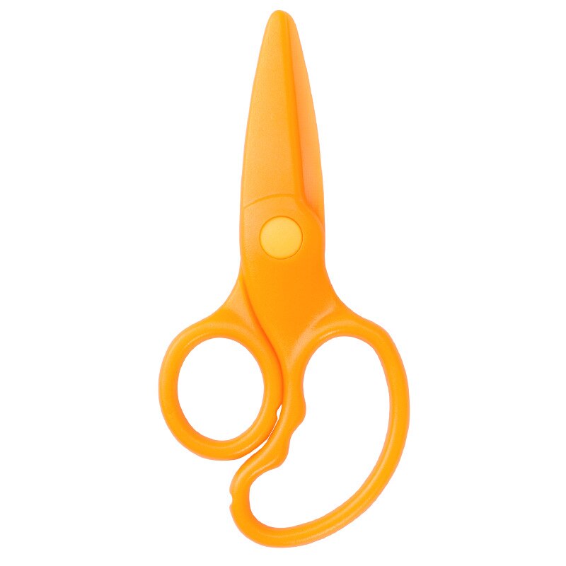 Cute Mini 137mm Safety Round Head Plastic Scissors Student Kids Paper Cutting Kindergarten School Supplies Craft Scissors: f