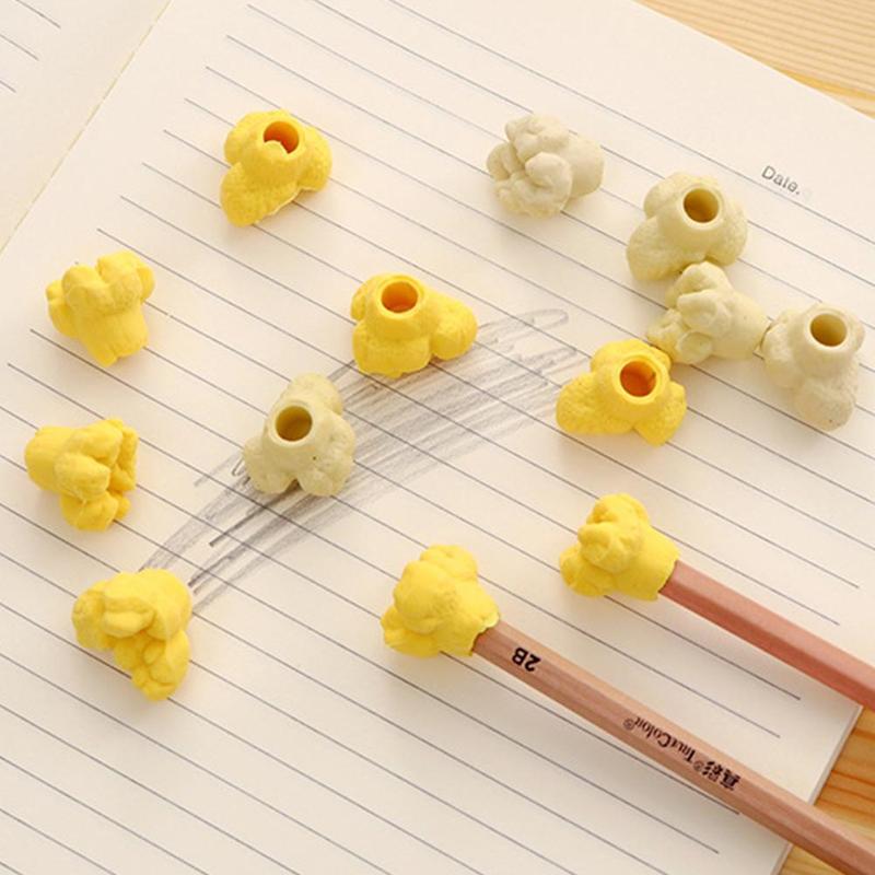 1 boîte Kawaii nourriture pop-corn gomme en caoutchouc enfants papeterie fournitures scolaires en caoutchouc crayon gommes Correction enfants fille jouet