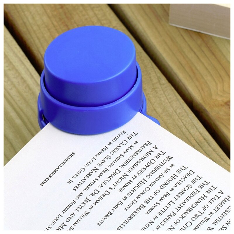 2 pcs Office Staple Stapleless Stapler Home Paper Binding Binder Paperclip