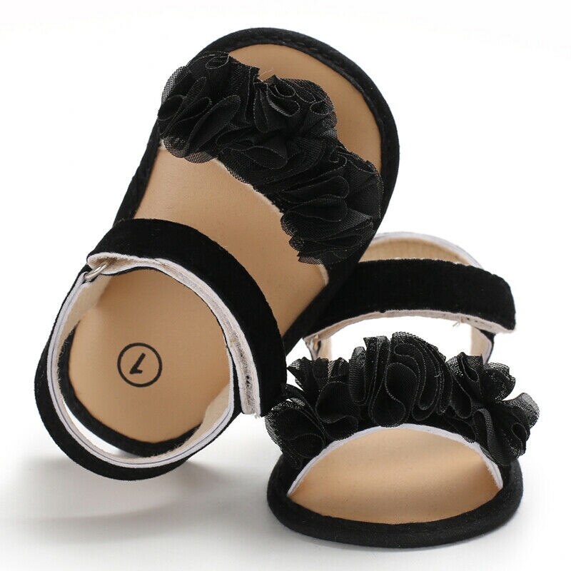 Baby Girl Soft Sole Bloem Applicaties Sandalen Schoenen 0-18M