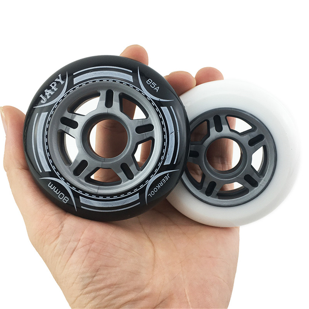 8PCS 100% Original JAPY Inline Skate Wheels 85A Hardness 80mm Slalom Sliding Roller Skating Tires For SEBA Powerslide Patines