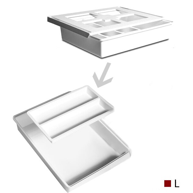Unter Schreibtisch Schublade Selbstklebende Bleistift Tablett Messer Gabel Löffel Besteck Organizer Machen hoch Lagerung Kasten Büro Schreibwaren Veranstalter: L