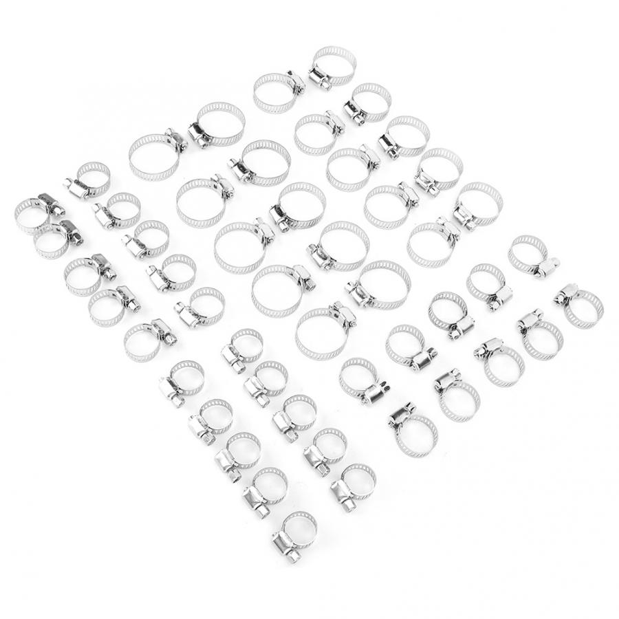 50 Uds Multi tamaño 8mm-29mm Abrazadera de aro de acero inoxidable, automoción pipas Clip de fijación accesorio respetuoso con el medio ambiente y reutilizable