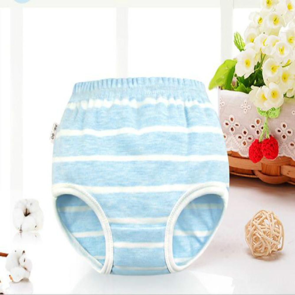 Freefreight four seasons can wear small briefs baby boys and girls color cotton striped bread pants breathable and lovely: blue