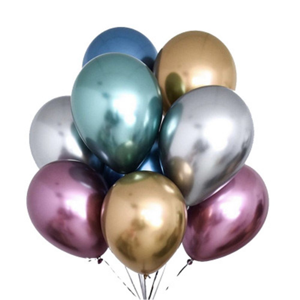 12 ''Chrome Metallic Ronde Latex Ballonnen Goud Zilver Roze Helium Ballonnen Voor Bruiloft Hotel Verjaardagsfeestje Decoratie 10Pcs
