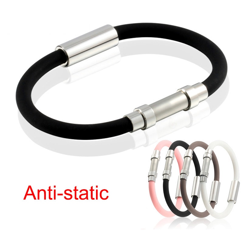 Pulsera antiestática de gel de sílice de iones negativos para hombre y mujer, brazalete deportivo para actividades al aire libre, banda de seguridad para el trabajo, elimina la estática