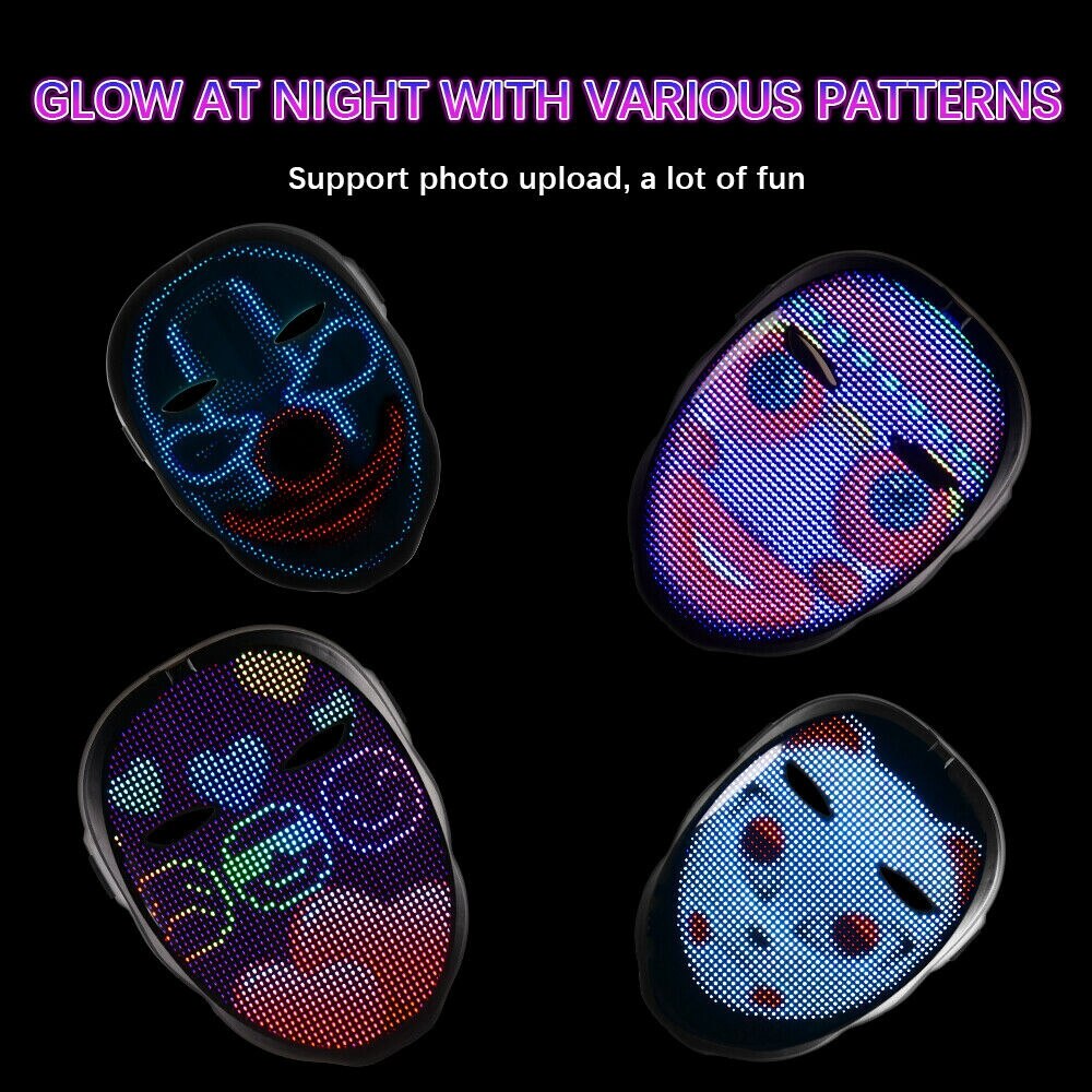 Masque de Joker lumineux Led néon, accessoires de fête, masque de carnaval, masque de renard japonais, décoration d&#39;halloween et de noël