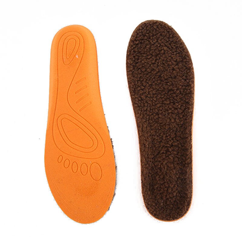 Warme binnenzool verwarmd lamshaar thermische inlegzolen dikke zachte ademende wintersportschoenen inlegzolen voor voeten schoenen laarzen padzool: Bruin / Xl