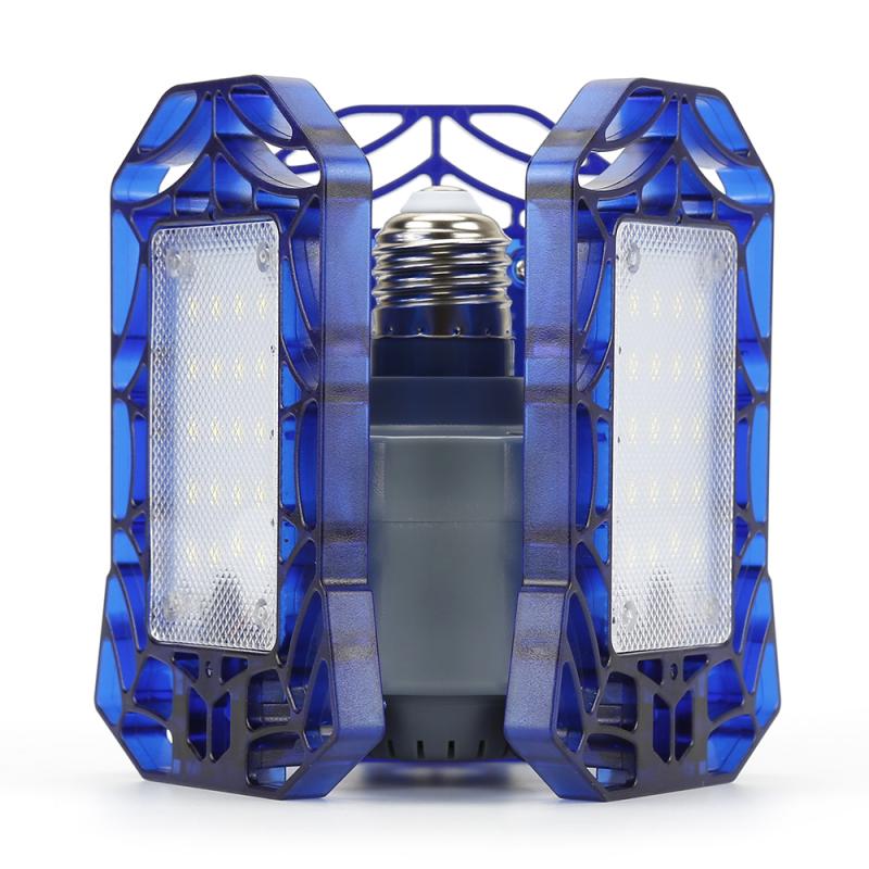 Verkoop 360 Graden Garage Licht 40W 60W Vervormbare Lamp Led Plafondlamp Drie-Blad Vouwen Lamp workshop Thuis