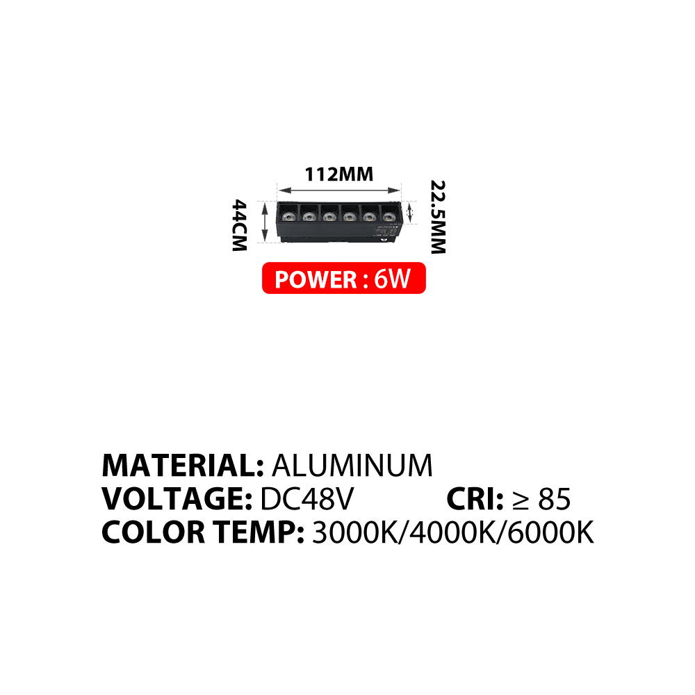 Lampada da binario magnetica a LED incorporata 48V COB Faretto lineare Lampada da soffitto per binario Soggiorno senza luci principali Lampade a griglia di illuminazione: Blu / Black