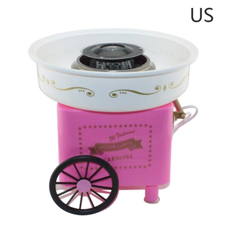 Carro Retro, máquina de algodón de azúcar, , Mini hilo de caramelo, para uso en el hogar, Countertop, carrito eléctrico nostálgico: pink / EU