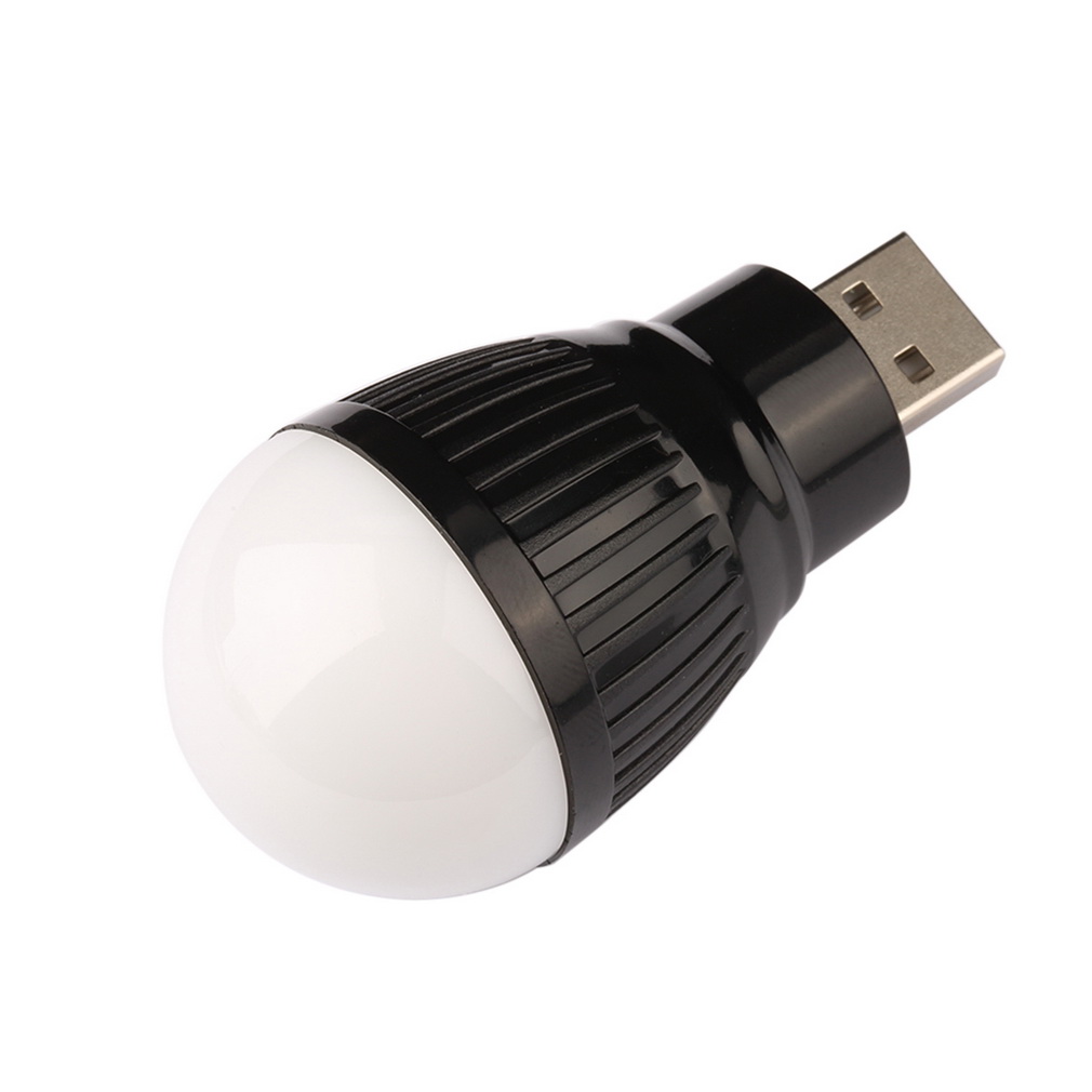 Portable Small and Lightweight Energy Saving Durable Mini USB LED Light Lamp Bulb For Computer Laptop PC Desk Reading: Black