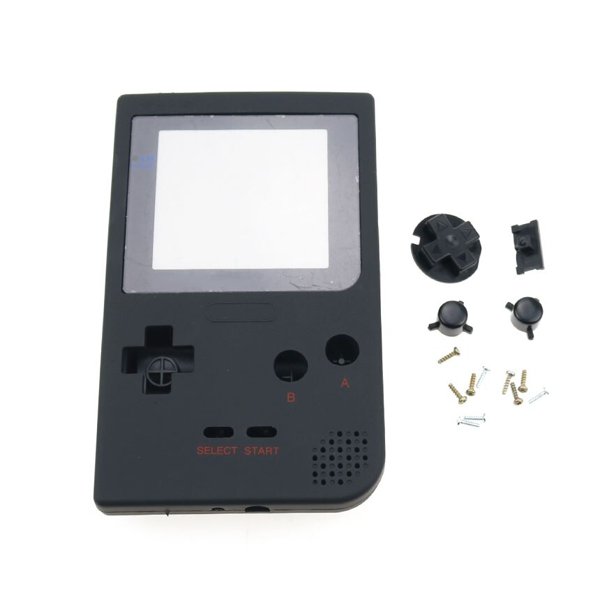 YuXi Full housing shell case cover replacement for Gameboy Pocket Game Console for GBP Clear shell Case with Buttons Kit: Black