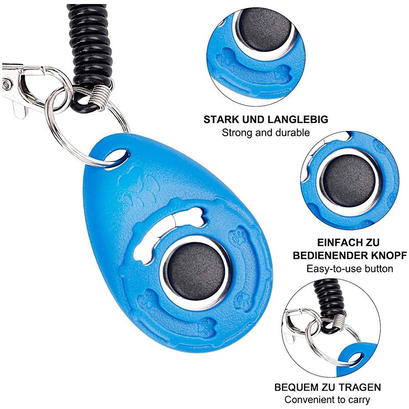 Clicker de entrenamiento para perros, con correa para la muñeca, para cachorros, gatos, aves, caballos y animales