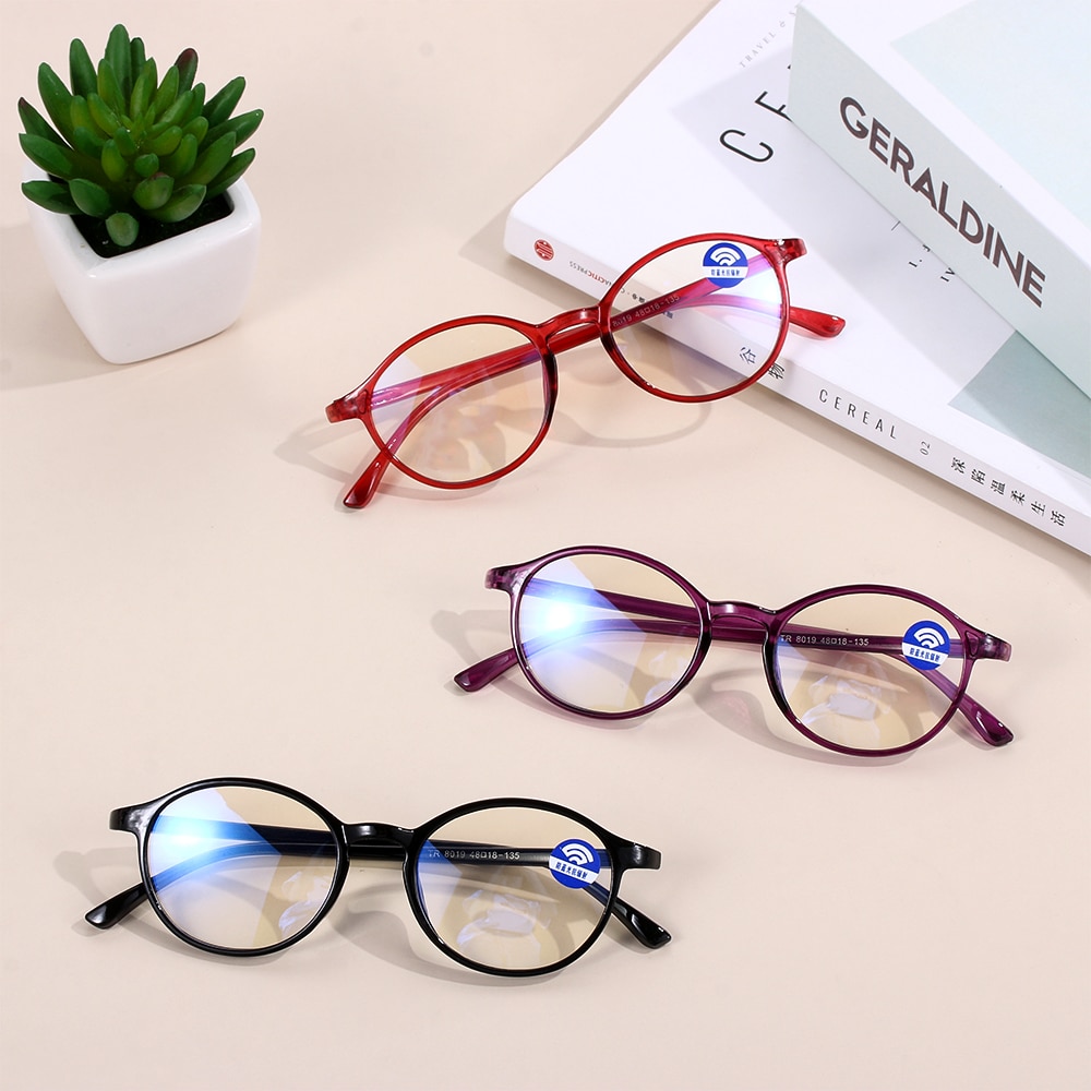 Classic Round Frame Blue Light Blocking Glasses Radiation Protection Computer Goggles Flexible Ultralight TR90 Eyeglasses