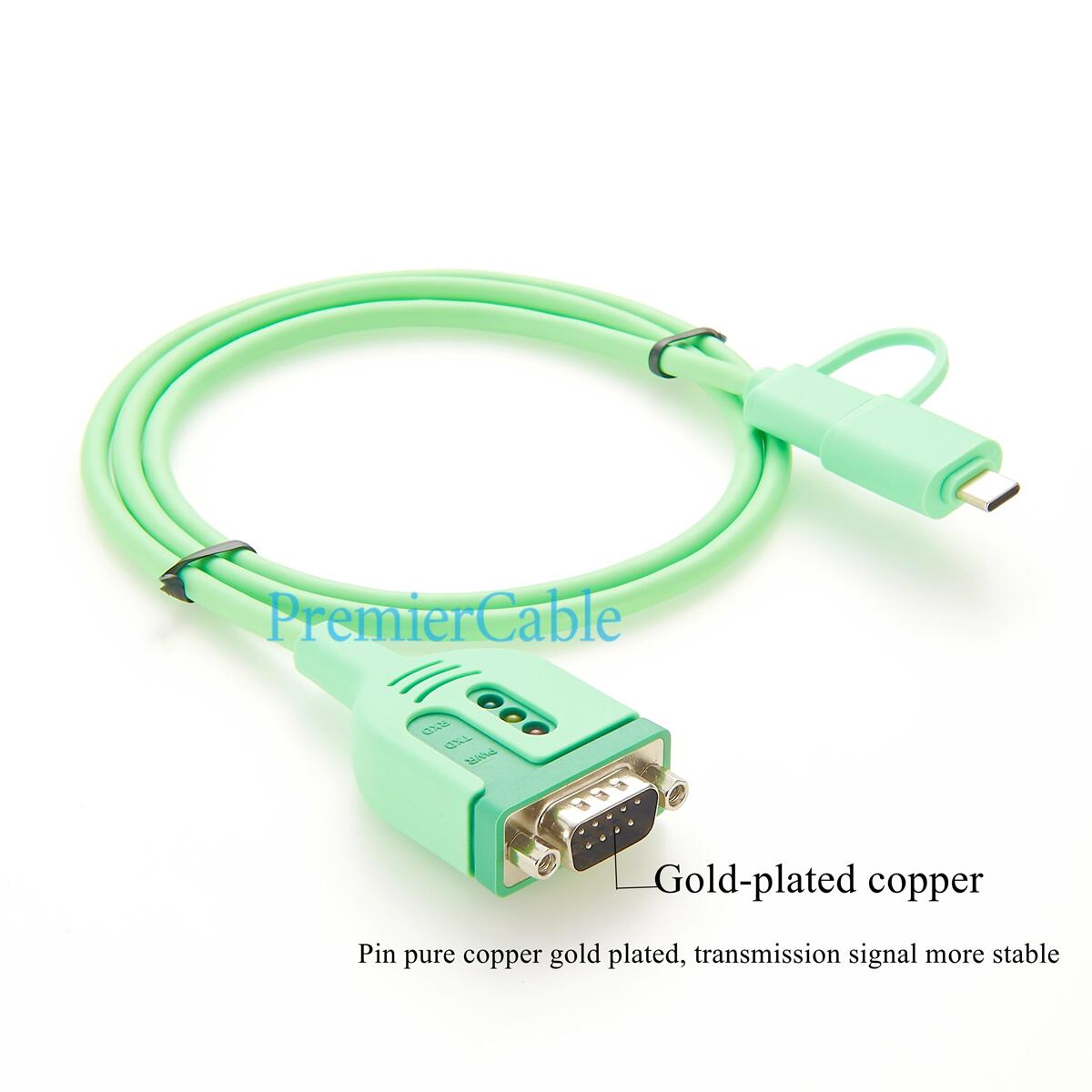 USB To RS232 Serial Cable USB Type C to RS232 DB9 Male Serial Port Adapter Cable with FTDI Chipset Type A to RS232 Converter