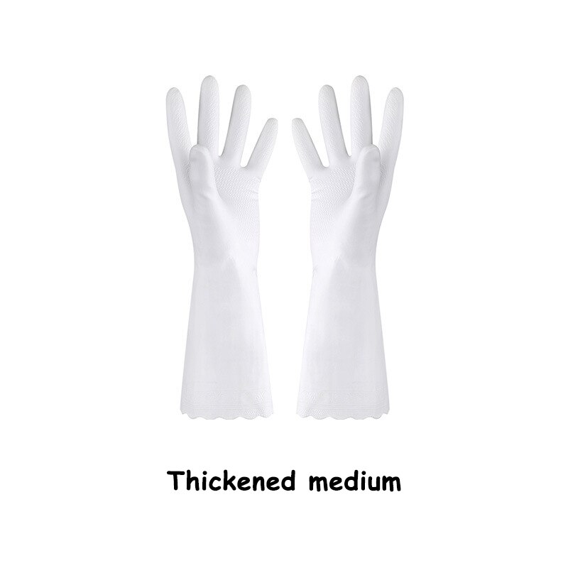 Guantes para lavar platos de látex de goma, guantes impermeables, ultrafinos y gruesos suministros de limpieza para tareas del hogar Cocina: Thickened / L