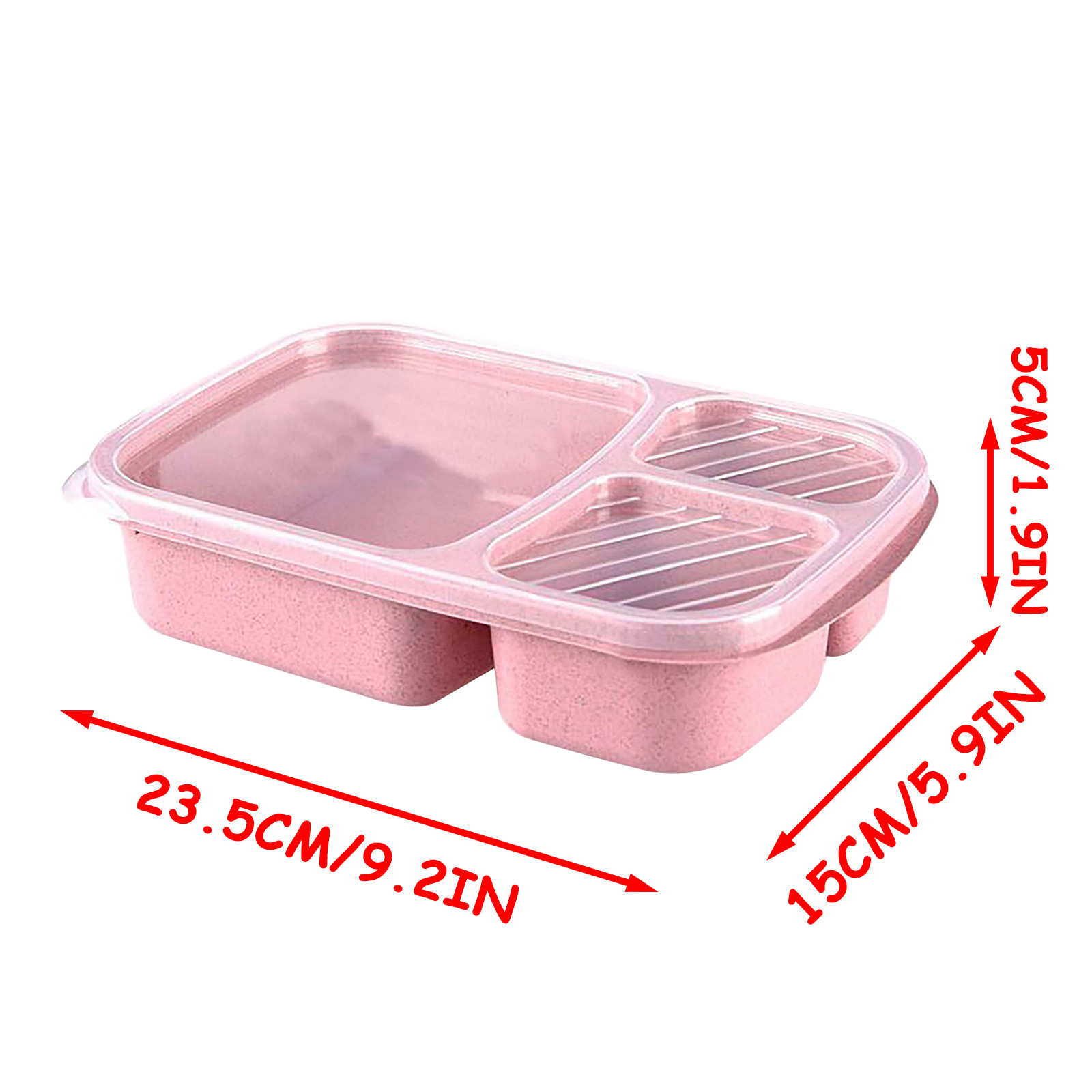 Bento scatola riutilizzabile Conservazione dei pasti Preparazione degli alimenti pranzo scatola Contenitori per alimenti divisi a 3 scomparti Lunchbox domestico