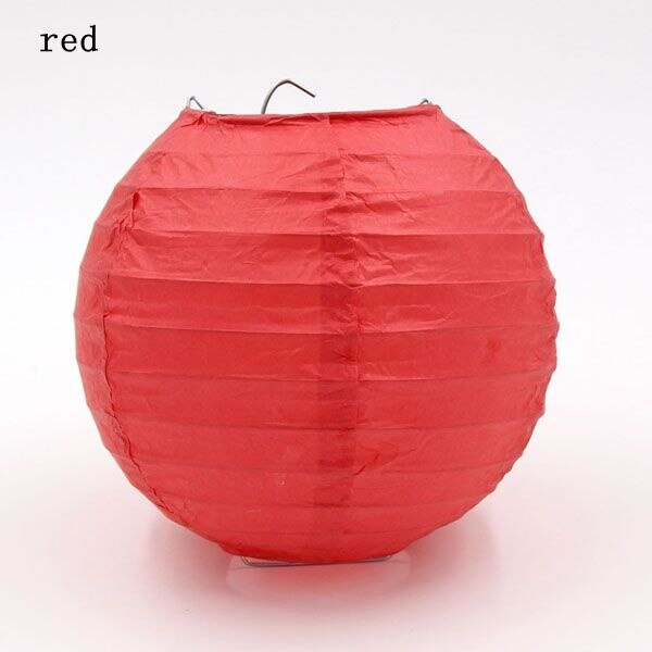 1Pcs 6Inch (15Cm) kleurrijke Papieren Lantaarn Ronde Lamp Bruiloft Thuis Party Festival Verjaardagsfeestje Decoratie Tuin Diy Supplies: Rood
