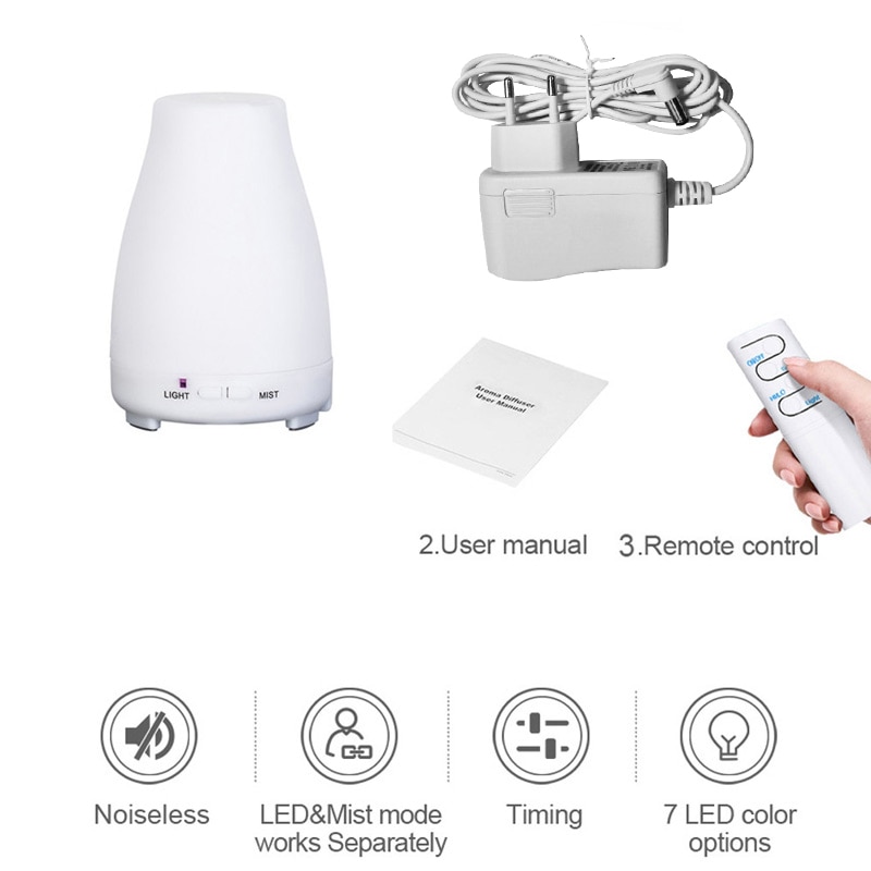 KBAYBO aroma difusor de aceite esencial aromaterapia aire humidfier fresco frío fabricante de niebla con control remoto LED luz de la noche para el hogar