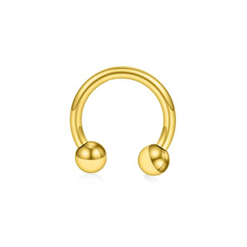 Rvs Neus Stud Kleurrijke C-Vorm Piercing Oorbel Nose Ring Prong Mode Body Piercing Sieraden: Style 1 gold