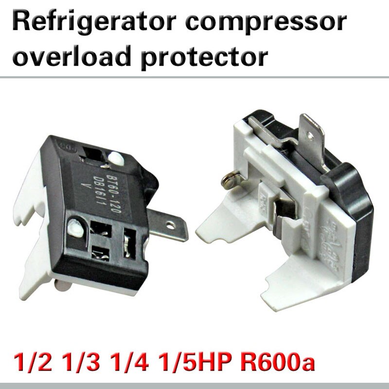 1/3HP Freezer Overload Protector Refrigerator Overheating Overload Protection Overcurrent Protector Compressor Accessory
