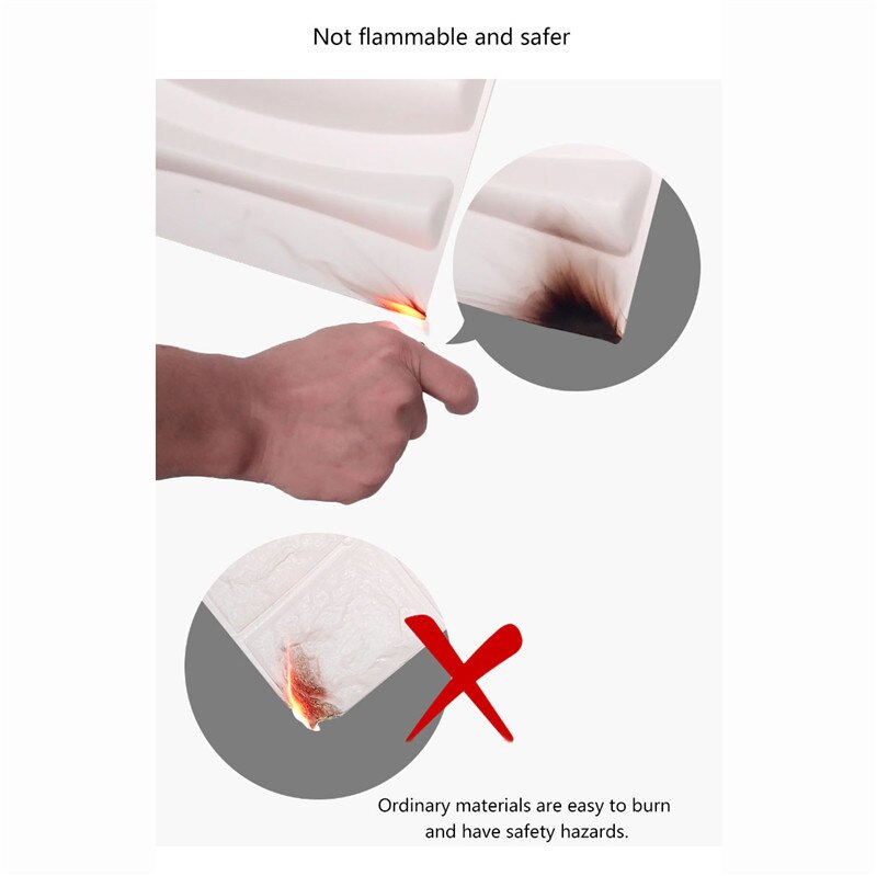 5Pack PVC 3D Wall Stickers Beautiful Embossed White Wall Panels Home Decor Waterproof Wallpaper For Living Room Kitchen 30*30cm