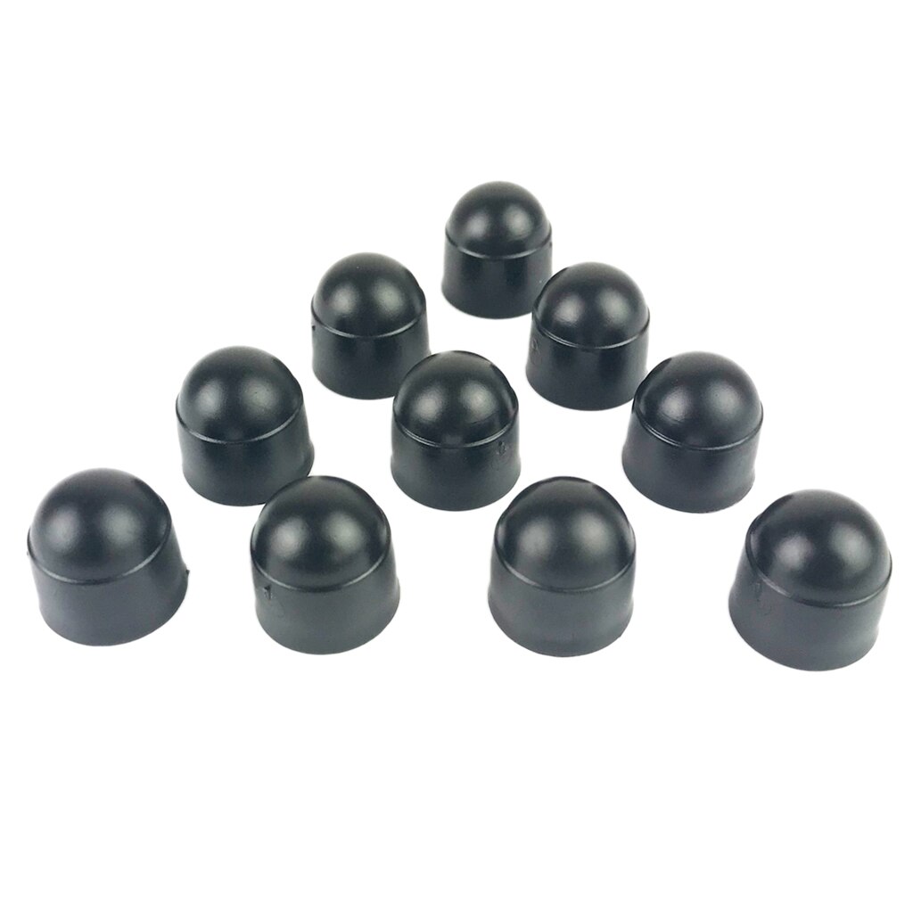 Set of 10 18mm Car Wheel Lug Nut Hexagonal Bolt Cover Cap Protector Black M6
