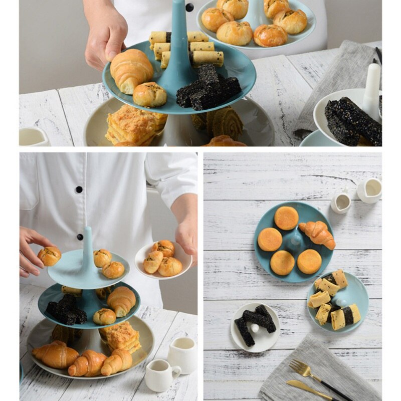 3-Tier Plastic Cake Stand Fruit Dessert Pastry Display Holder Serving Plate Platter For Party Wedding Home Decor