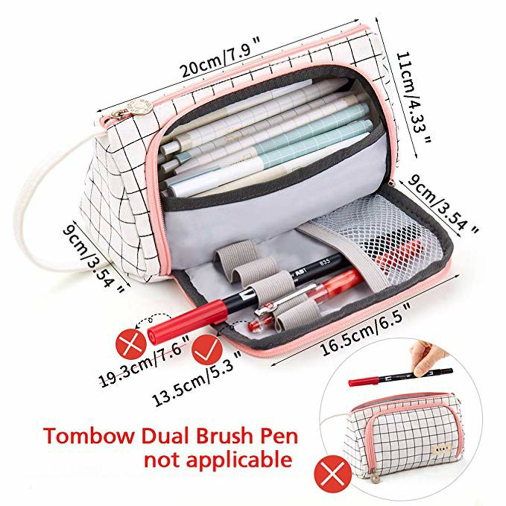 Super porte-crayon Kawaii grande capacité crayon école stylo étui fournitures crayon sac école boîte crayons poche papeterie