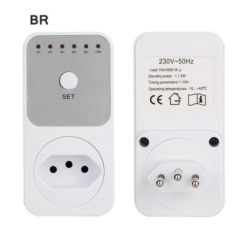 EU FR BR UK Electronic Timer Countdown Timing Socket 10Hr 6 Groups Timer Switch Countdown Switch Controller
