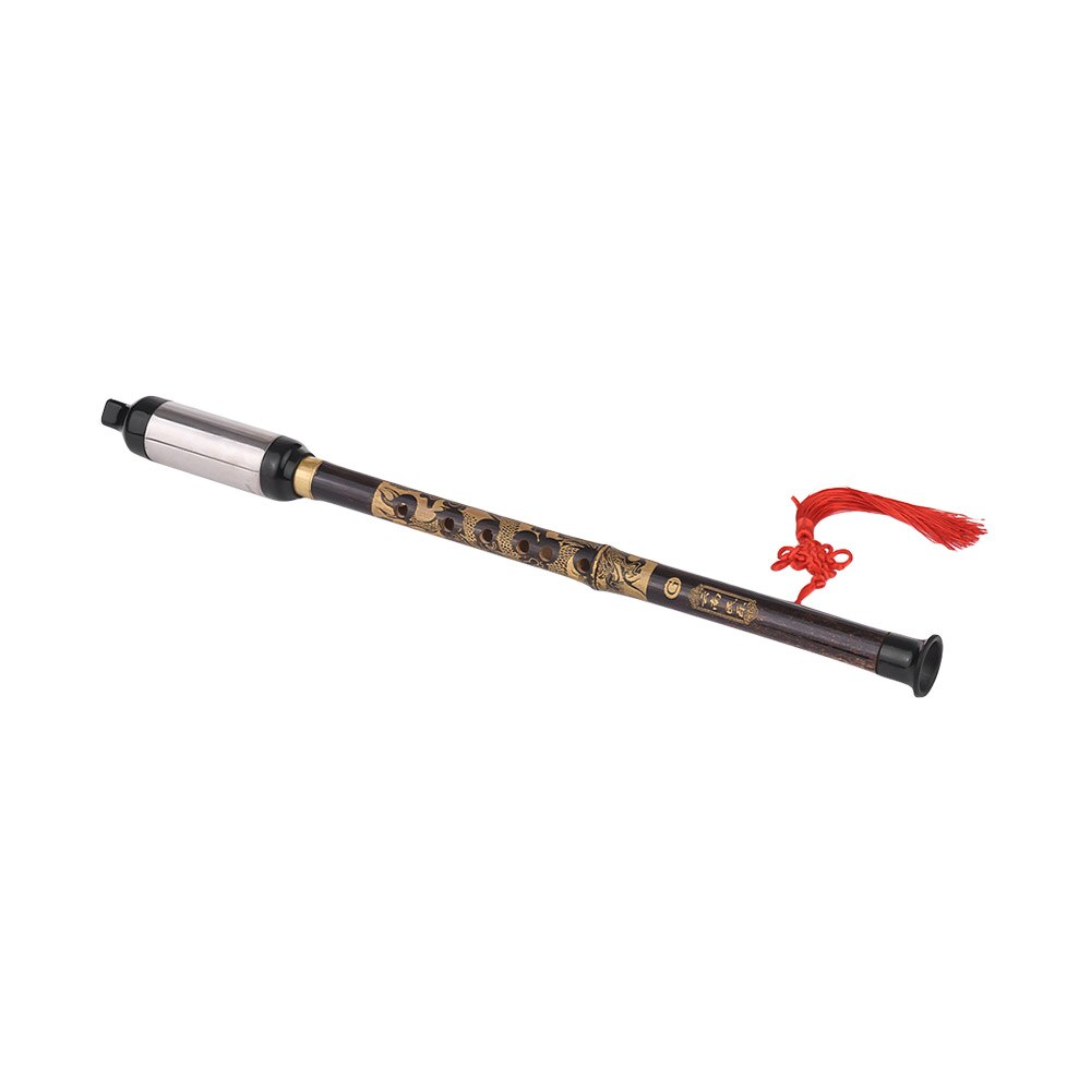 Chinese Traditional Musical Instrument Vertical Blown Bawu Black Bamboo Chinese Free Reed Flute Key of G for beginners