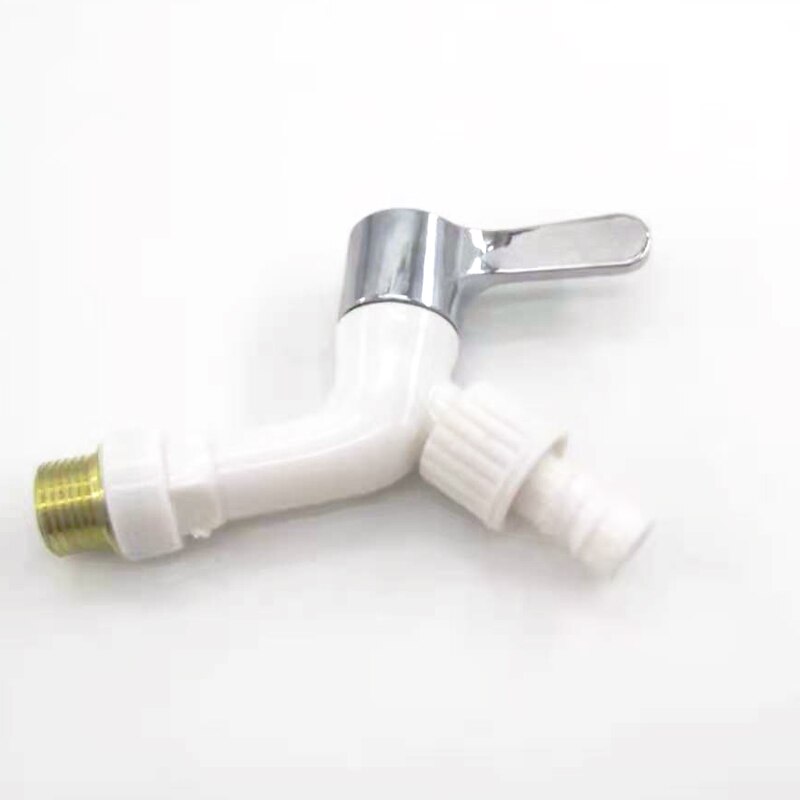 White plastic water pipe faucet Plastic Thread Interface Fast On Faucet Washing Machine Tap Home Replacement: Default Title