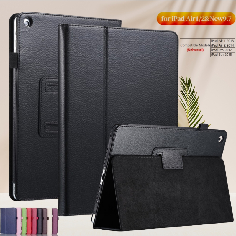 For iPad 5th 6th Gen Case 9.7inch Pu Leather Magnetic Auto Sleep/Wake Two-fold Stand Cover Funda For iPad Air 1 2 Case
