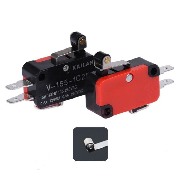 5 Pcs 15A 250VAC V-15 Push Button SPDT 1NO 1NC Micro Switch: V-155-1C25