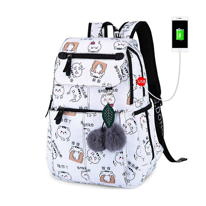 Junior High School Bags For Girls Laptop Backpack Female Usb Backbag Children Backpacks School Backpack For Girls Bag Pack