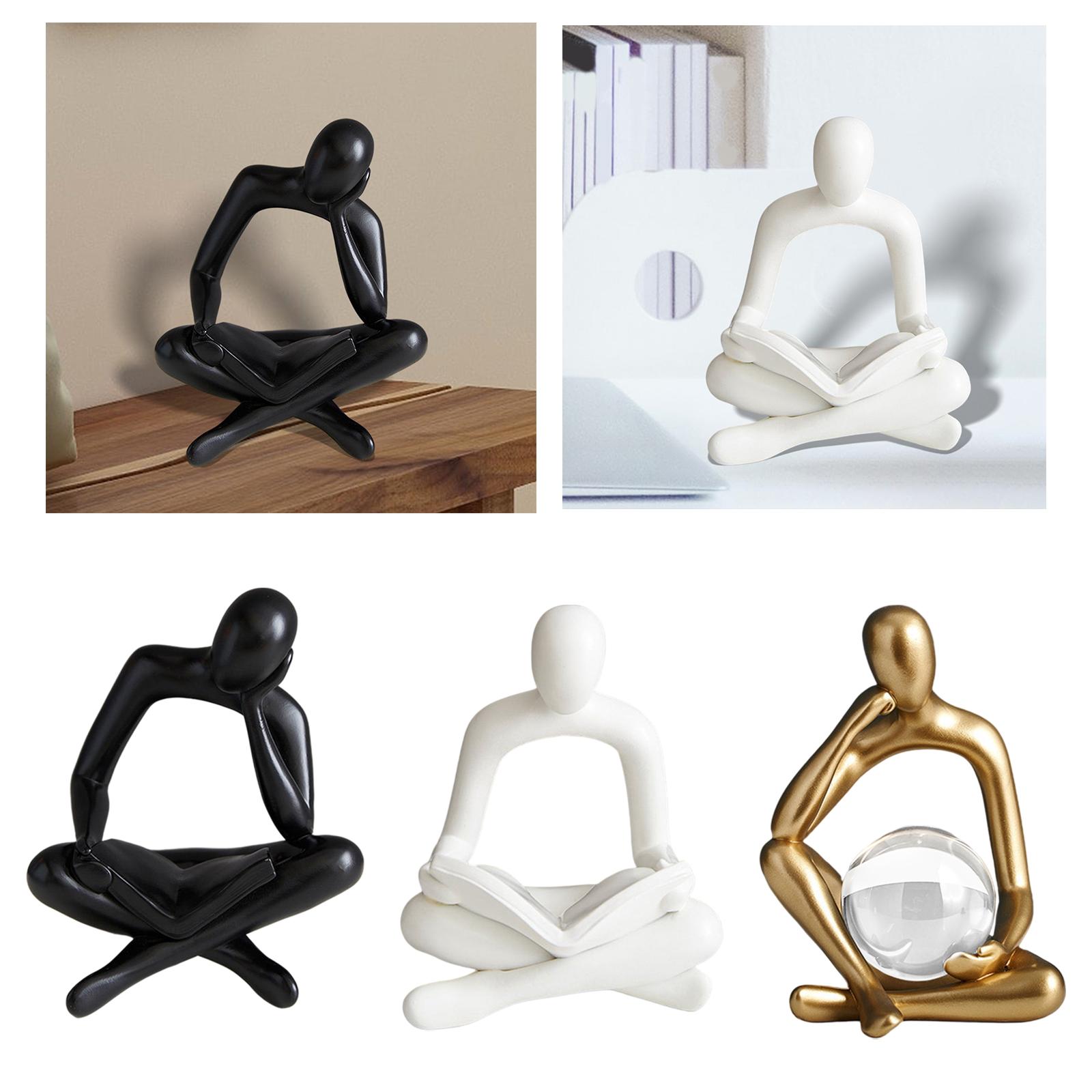 Modern Abstract Thinker Statue Sculpture for Bookshelf Decor Living Room Office